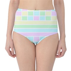 Geometric Pastel Design Baby Pale High-waist Bikini Bottoms by Nexatart