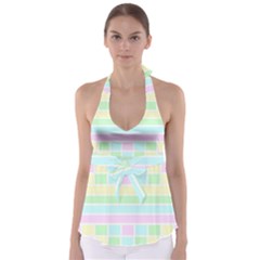 Geometric Pastel Design Baby Pale Babydoll Tankini Top by Nexatart