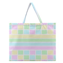 Geometric Pastel Design Baby Pale Zipper Large Tote Bag by Nexatart