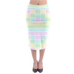 Geometric Pastel Design Baby Pale Midi Pencil Skirt by Nexatart