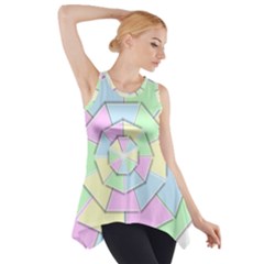 Color Wheel 3d Pastels Pale Pink Side Drop Tank Tunic by Nexatart