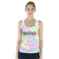 Color Wheel 3d Pastels Pale Pink Racer Back Sports Top by Nexatart