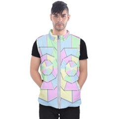 Color Wheel 3d Pastels Pale Pink Men s Puffer Vest by Nexatart