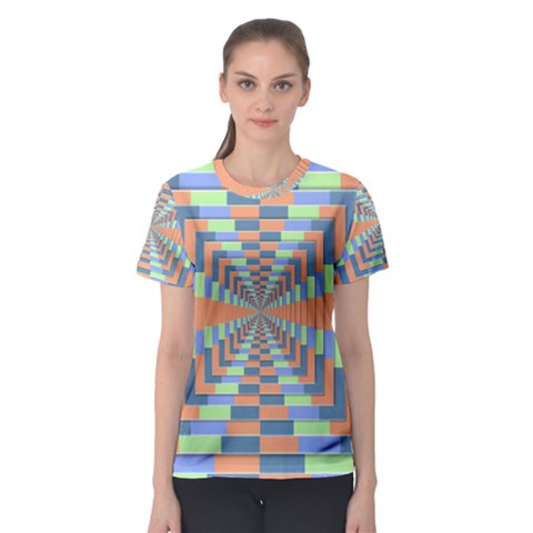 Fabric 3d Color Blocking Depth Women s Sport Mesh Tee by Nexatart