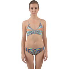 Fabric 3d Color Blocking Depth Wrap Around Bikini Set by Nexatart