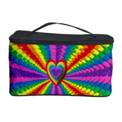 Rainbow Hearts 3d Depth Radiating Cosmetic Storage Case