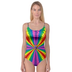 Rainbow Hearts 3d Depth Radiating Camisole Leotard  by Nexatart