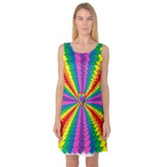 Rainbow Hearts 3d Depth Radiating Sleeveless Satin Nightdress by Nexatart