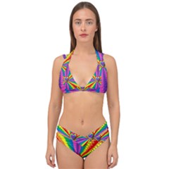 Rainbow Hearts 3d Depth Radiating Double Strap Halter Bikini Set by Nexatart