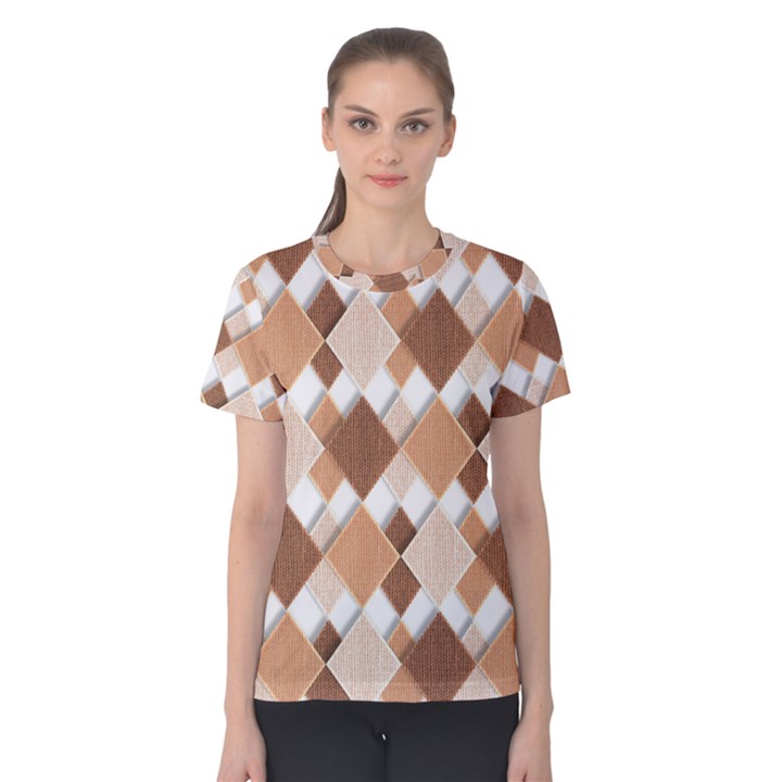 Fabric Texture Geometric Women s Cotton Tee