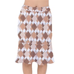 Fabric Texture Geometric Mermaid Skirt