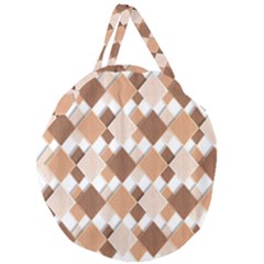 Fabric Texture Geometric Giant Round Zipper Tote by Nexatart