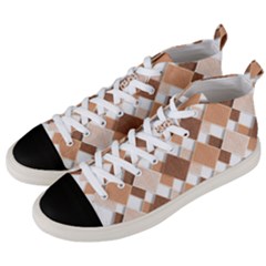 Fabric Texture Geometric Men s Mid-top Canvas Sneakers by Nexatart