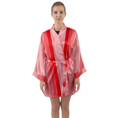 Red Monochrome Vertical Stripes Long Sleeve Kimono Robe