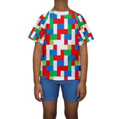 Geometric Maze Chaos Dynamic Kids  Short Sleeve Swimwear by Nexatart