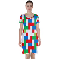 Geometric Maze Chaos Dynamic Short Sleeve Nightdress by Nexatart