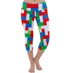 Geometric Maze Chaos Dynamic Capri Yoga Leggings by Nexatart