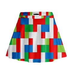 Geometric Maze Chaos Dynamic Mini Flare Skirt by Nexatart