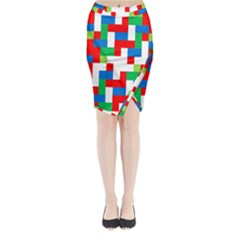 Geometric Maze Chaos Dynamic Midi Wrap Pencil Skirt by Nexatart