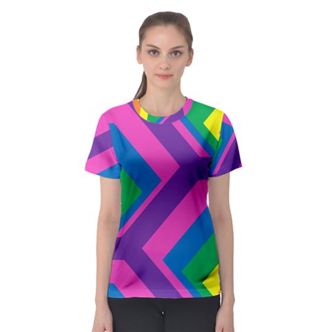 Geometric Rainbow Spectrum Colors Women s Sport Mesh Tee by Nexatart