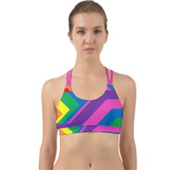 Geometric Rainbow Spectrum Colors Back Web Sports Bra by Nexatart