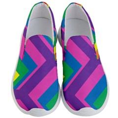 Geometric Rainbow Spectrum Colors Men s Lightweight Slip Ons