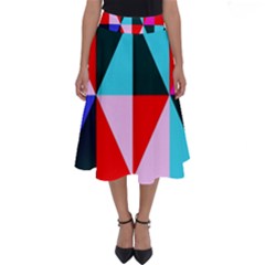 Geometric Pattern Design Angles Perfect Length Midi Skirt