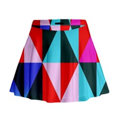 Geometric Pattern Design Angles Mini Flare Skirt by Nexatart