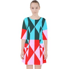 Geometric Pattern Design Angles Pocket Dress