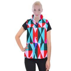 Geometric Pattern Design Angles Women s Button Up Vest by Nexatart