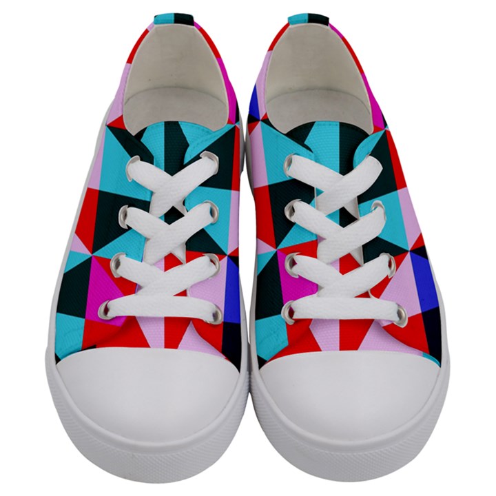 Geometric Pattern Design Angles Kids  Low Top Canvas Sneakers