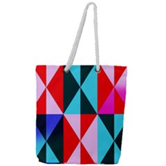 Geometric Pattern Design Angles Full Print Rope Handle Tote (large)