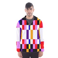 Rainbow Color Blocks Red Orange Hooded Wind Breaker (men) by Nexatart