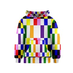 Rainbow Color Blocks Red Orange Kids  Pullover Hoodie by Nexatart