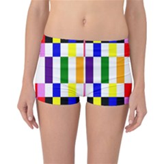 Rainbow Color Blocks Red Orange Reversible Boyleg Bikini Bottoms by Nexatart