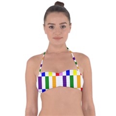 Rainbow Color Blocks Red Orange Halter Bandeau Bikini Top by Nexatart