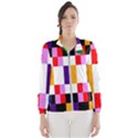 Rainbow Color Blocks Red Orange Wind Breaker (Women) View1