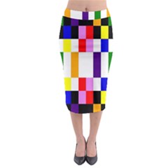 Rainbow Color Blocks Red Orange Midi Pencil Skirt by Nexatart