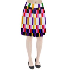 Rainbow Color Blocks Red Orange Pleated Skirt by Nexatart