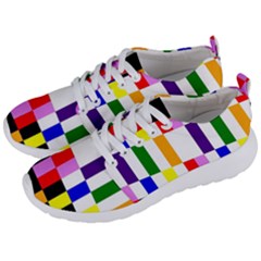 Rainbow Color Blocks Red Orange Men s Lightweight Sports Shoes by Nexatart