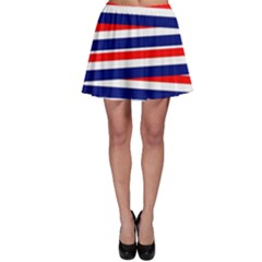 Red White Blue Patriotic Ribbons Skater Skirt by Nexatart