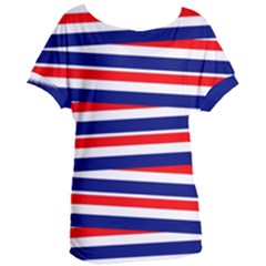 Red White Blue Patriotic Ribbons Women s Oversized Tee by Nexatart