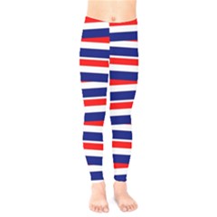 Red White Blue Patriotic Ribbons Kids  Legging by Nexatart