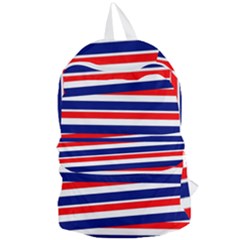 Red White Blue Patriotic Ribbons Foldable Lightweight Backpack by Nexatart