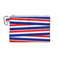 Red White Blue Patriotic Ribbons Canvas Cosmetic Bag (medium) by Nexatart