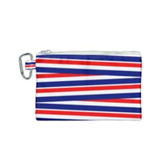 Red White Blue Patriotic Ribbons Canvas Cosmetic Bag (small) by Nexatart