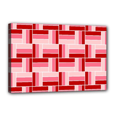 Pink Red Burgundy Pattern Stripes Canvas 18  X 12  by Nexatart