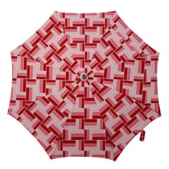 Pink Red Burgundy Pattern Stripes Hook Handle Umbrellas (small) by Nexatart