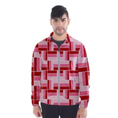 Pink Red Burgundy Pattern Stripes Wind Breaker (men)