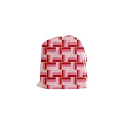 Pink Red Burgundy Pattern Stripes Drawstring Pouches (xs)  by Nexatart